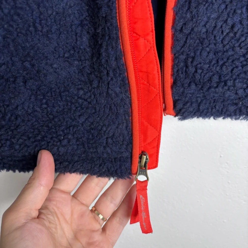 Eddie Bauer Navy Sherpa Fleece Jacket Size XS 5/6 EUC